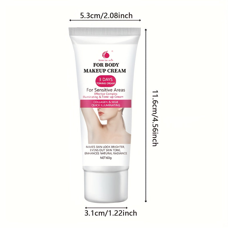 Water Ice Levin Snowflake Radiance Cream, Hypoallergenic Body & Underarm Lotion with Vitamin C & Niacinamide, 3 Days Snow White Effect, 60G