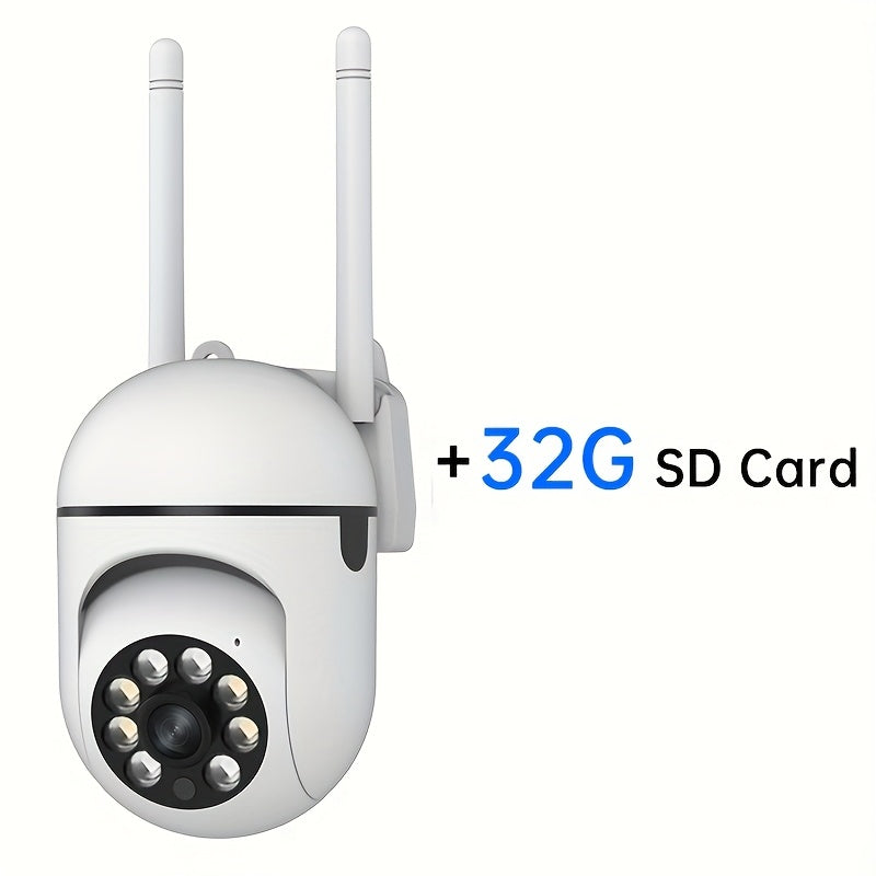 1pc JOOAN Smart Security Camera with 1080P HD, 360° Panoramic View, Wireless Wifi, 2-Way Audio, PTZ (Pan/Tilt/Zoom), Night Vision, Motion Tracking - Indoor/Outdoor Use for Elderly Care & Pet Monitoring, Elderly Care Device,