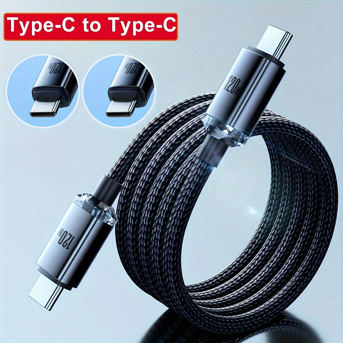120W 6A Type-C to USB Fast Charging Cable, >80W Output Power, High-Speed Data Transfer, Compatible with For iPad/For MacBook/For SamSung For Galaxy Series/Redmi/For Android Phones