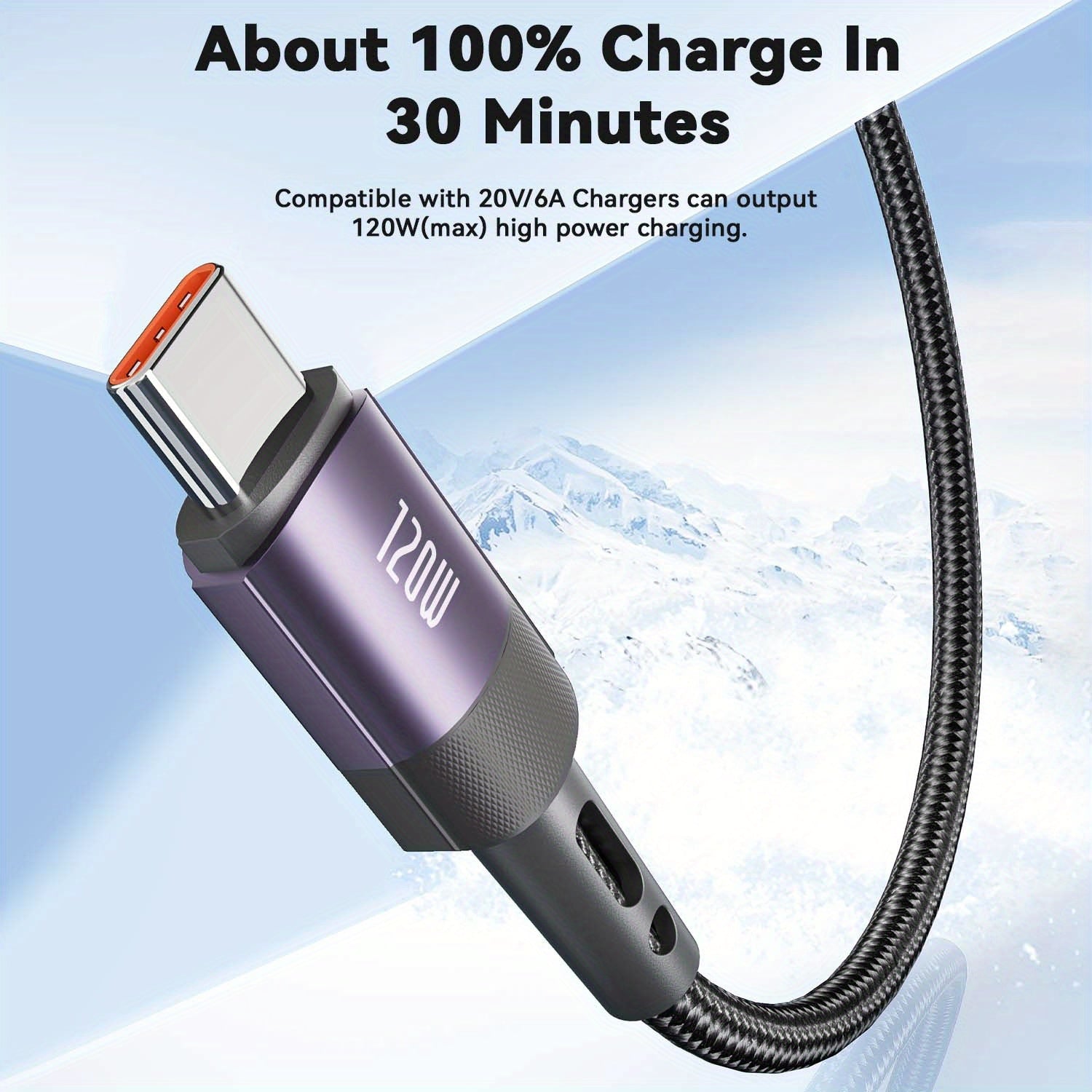 7A 120W Max Fast Charging Type C Cable, USB A to USB C Cable Fast Charging Cable, USB Cable Compatible with iPhone 15/15Plus/15 Pro/15 Pro Max, Fast Charging for Honor, Realme, OPPO, Oneplus, Xiaomi, Advance Fast Charging for