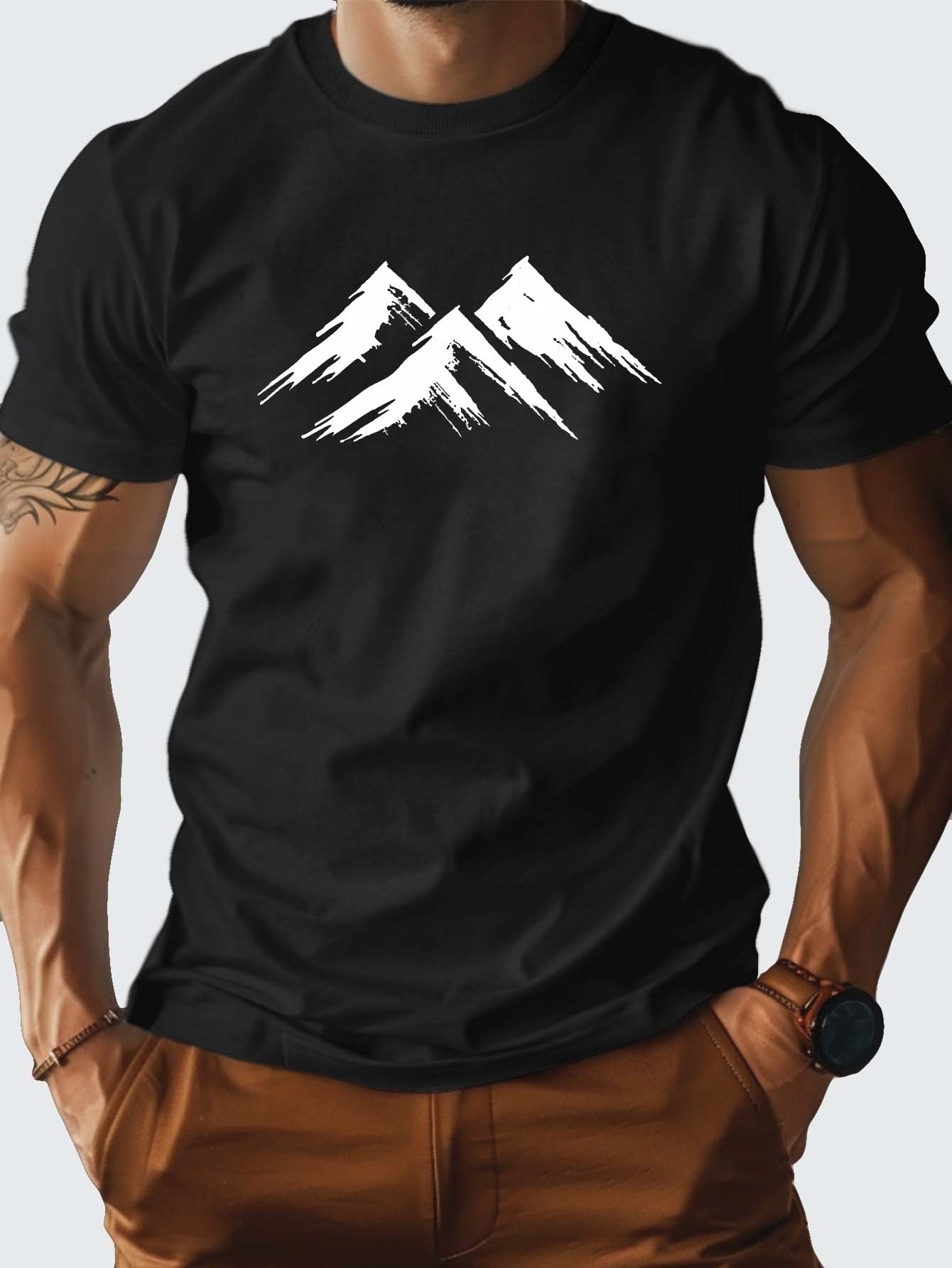 Men's Heavyweight 210gsm 100% Cotton T-Shirt - Navy Blue Crew Neck Tee, Relaxed Fit Everyday Casual Shirt for Gym, Office & Outings - Machine Washable, Weekend Attire, Graphic Print Tee, Comfortable Material, Short Sleeve Top