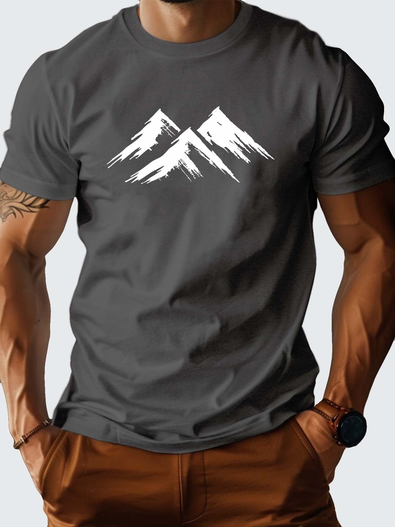 Men's Heavyweight 210gsm 100% Cotton T-Shirt - Navy Blue Crew Neck Tee, Relaxed Fit Everyday Casual Shirt for Gym, Office & Outings - Machine Washable, Weekend Attire, Graphic Print Tee, Comfortable Material, Short Sleeve Top