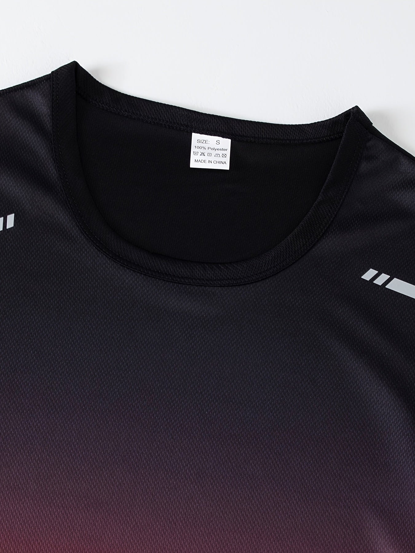 5pcs Men's Gradient Color Short Sleeve Crew Neck T-Shirts - Breathable, Quick-Dry Running & Fitness Shirts in Black, Red, Gray, Blue & Green Ombre Design, Gym Shirts