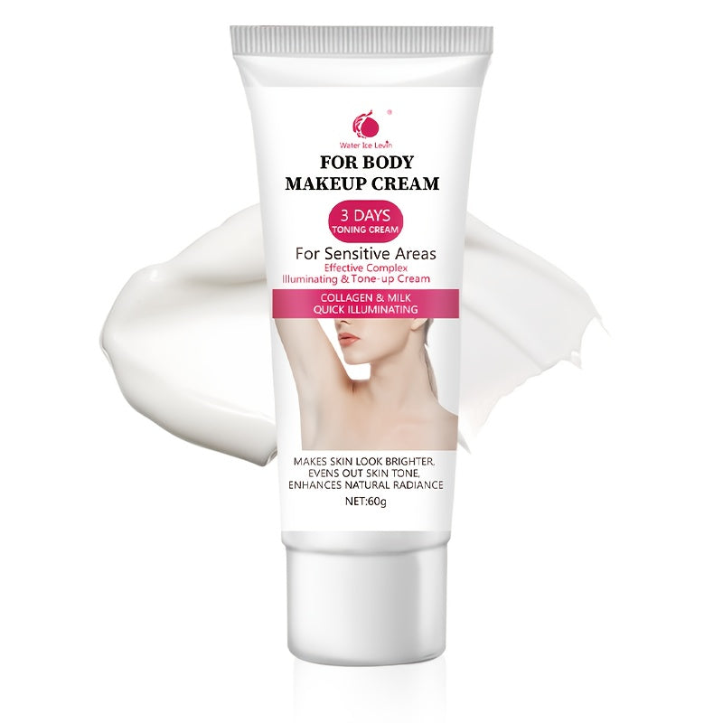 Water Ice Levin Snowflake Radiance Cream, Hypoallergenic Body & Underarm Lotion with Vitamin C & Niacinamide, 3 Days Snow White Effect, 60G