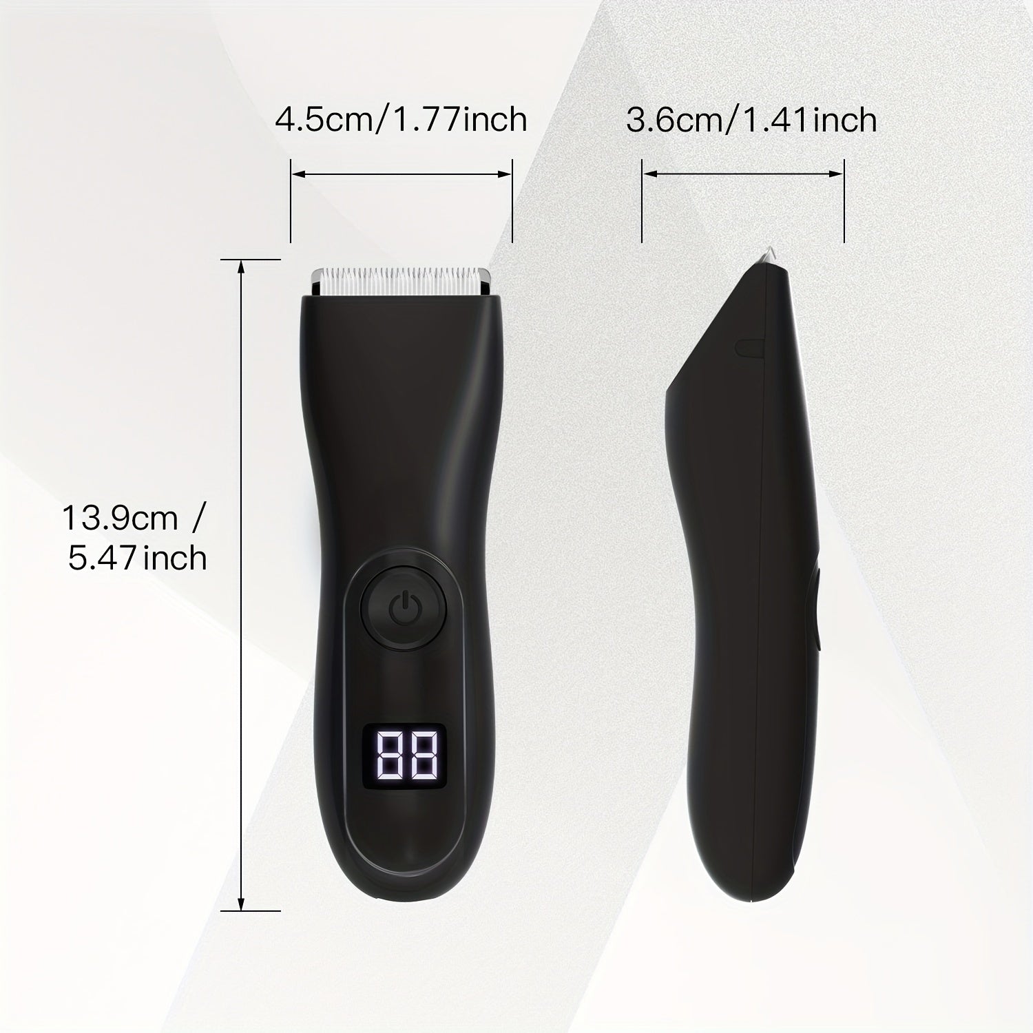 Hair Trimmer for Men in 2025, Shaver Design for Groin Grooming, Replaceable Ceramic Blade Heads, Cordless Electric Body Groomer with Power Display, Best Gifts for Loved