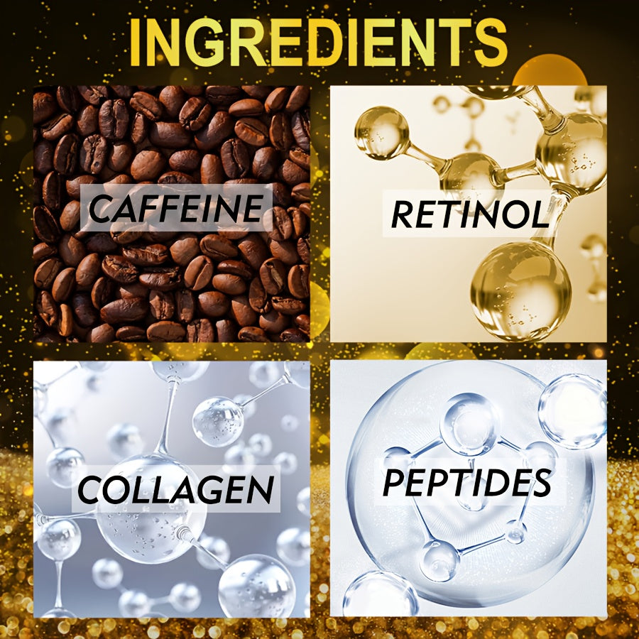 60pcs Collagen Caffeine Eye Masks, Nourishing & Hydrating Eye Mask with Collagen and Retinol, Deeply Moisturizing, Smoothing Light Beige, Alcohol-Free, Available for Men And Women
