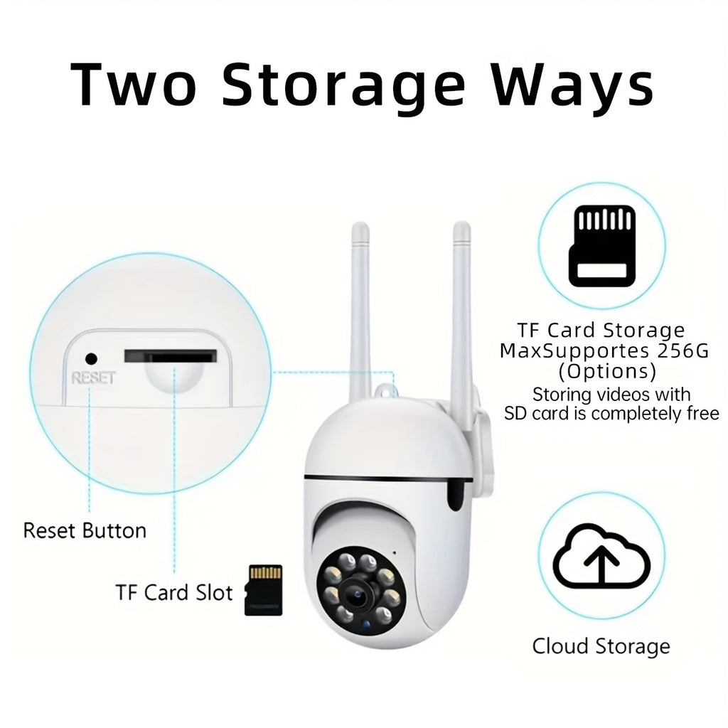 1pc JOOAN Smart Security Camera with 1080P HD, 360° Panoramic View, Wireless Wifi, 2-Way Audio, PTZ (Pan/Tilt/Zoom), Night Vision, Motion Tracking - Indoor/Outdoor Use for Elderly Care & Pet Monitoring, Elderly Care Device,