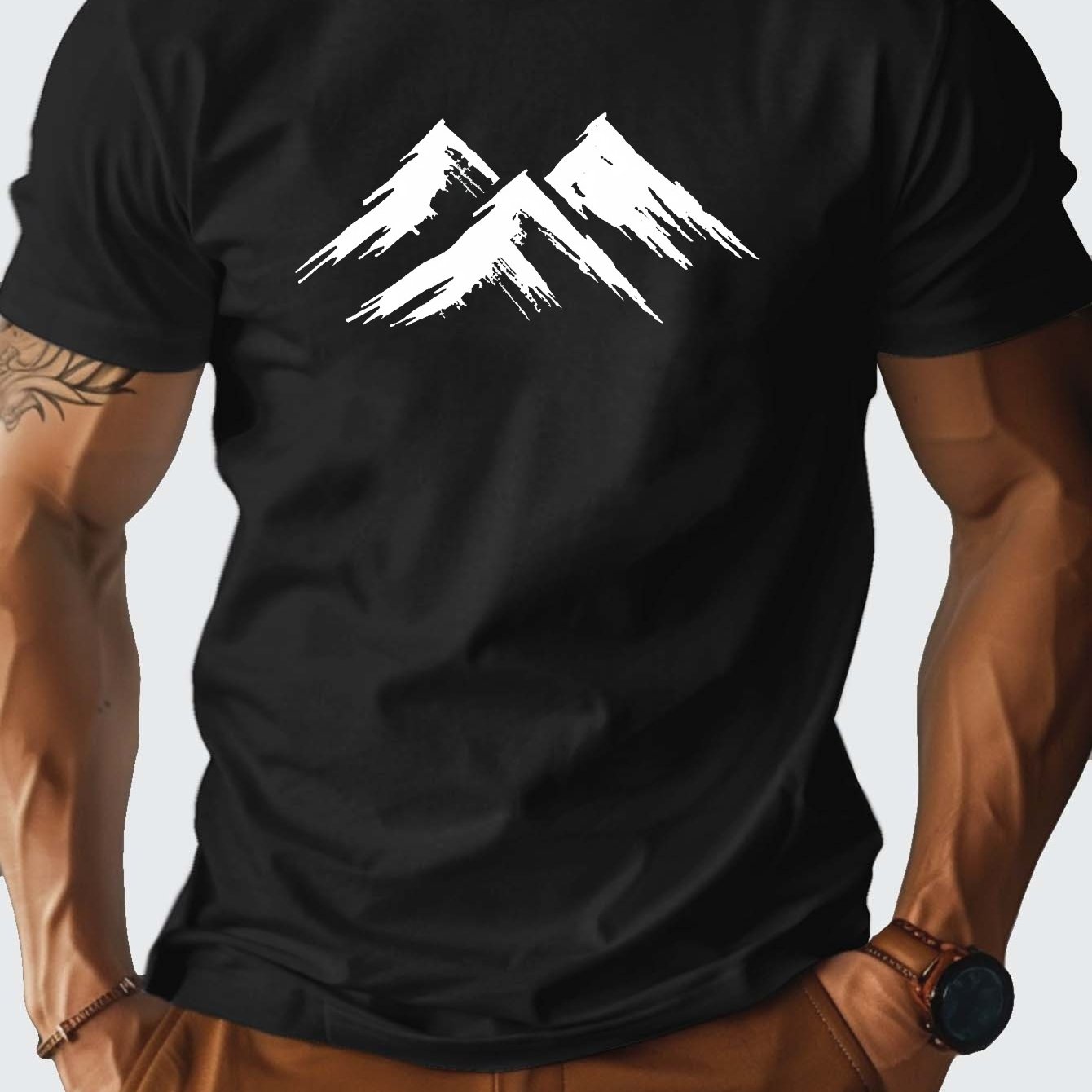 Men's Heavyweight 210gsm 100% Cotton T-Shirt - Navy Blue Crew Neck Tee, Relaxed Fit Everyday Casual Shirt for Gym, Office & Outings - Machine Washable, Weekend Attire, Graphic Print Tee, Comfortable Material, Short Sleeve Top