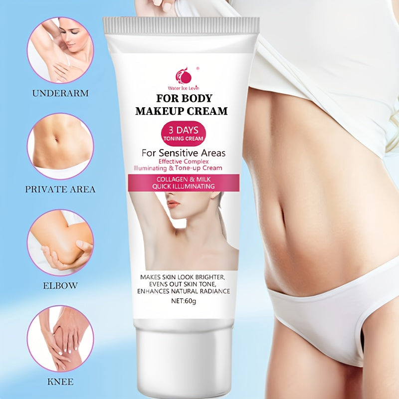 Water Ice Levin Snowflake Radiance Cream, Hypoallergenic Body & Underarm Lotion with Vitamin C & Niacinamide, 3 Days Snow White Effect, 60G