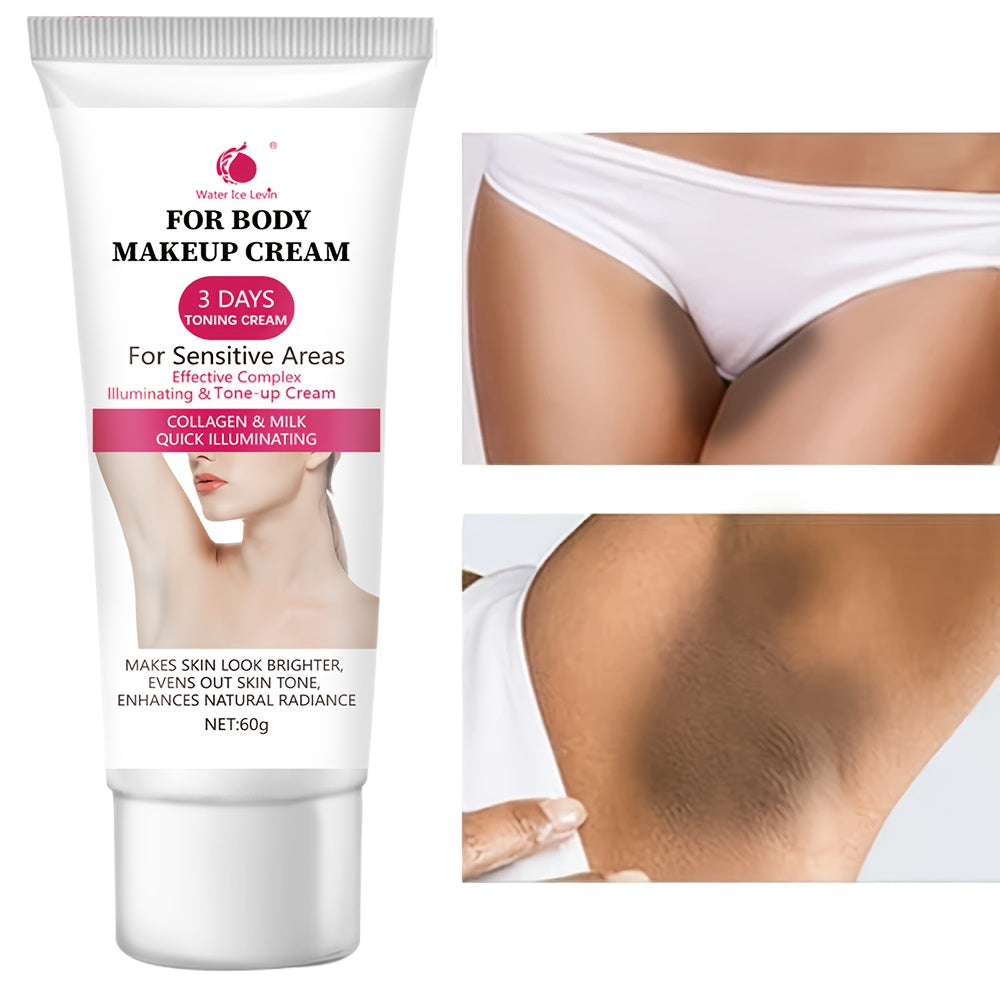 Water Ice Levin Snowflake Radiance Cream, Hypoallergenic Body & Underarm Lotion with Vitamin C & Niacinamide, 3 Days Snow White Effect, 60G