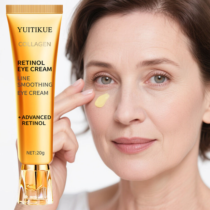YUITIKUE 20g Retinol Eye Cream with Collagen, Retinol & Niacinamide - Non-Greasy, Easy to Absorb, Hypoallergenic Formula for All Light Beige Types, Tightens & Smooths Light Beige Around Eyes, Eyelash & Eyebrow Care, Sleek Pac