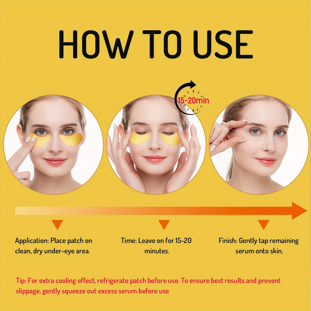 60pcs of Golden retinol and collagen eye masks. They can enhance the eye Light Beige, stretch and firm it, provide super moisturization to the eye Light Beige, and smooth fine lines. They are products all year round, suitable