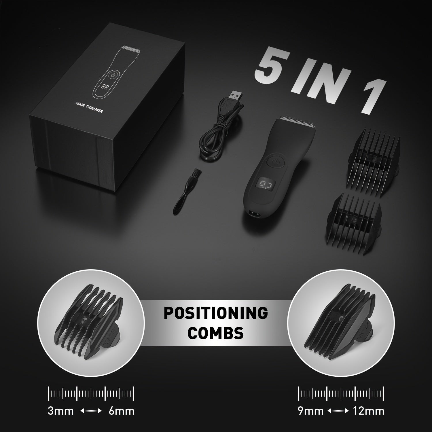 Hair Trimmer for Men in 2025, Shaver Design for Groin Grooming, Replaceable Ceramic Blade Heads, Cordless Electric Body Groomer with Power Display, Best Gifts for Loved