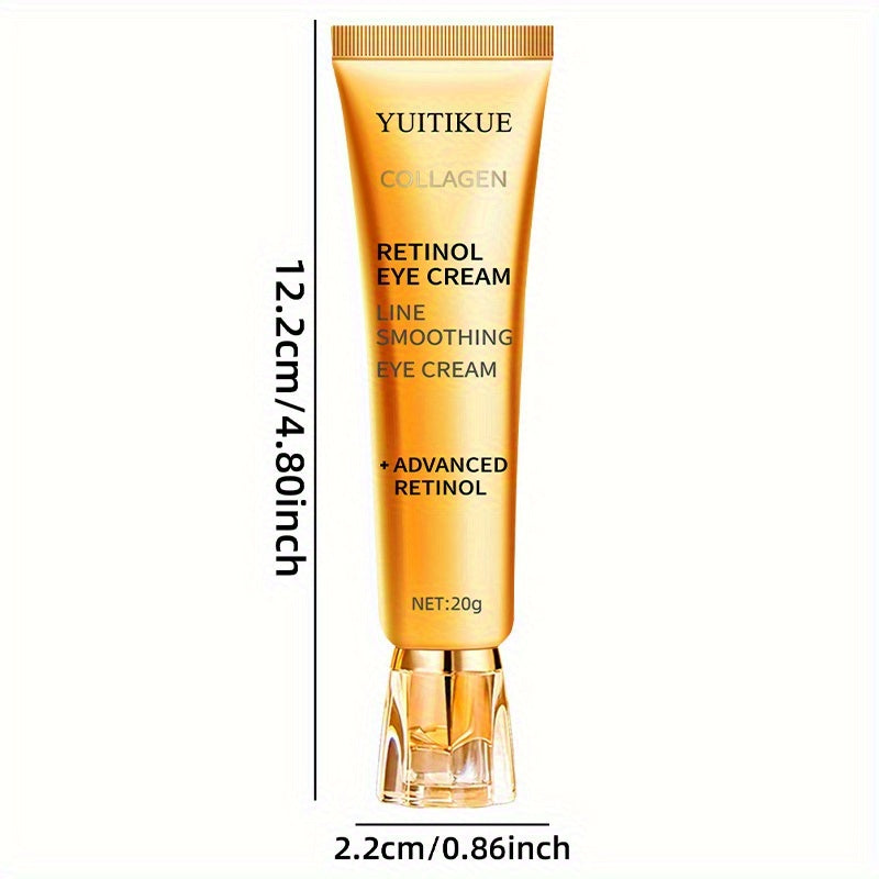 YUITIKUE 20g Retinol Eye Cream with Collagen, Retinol & Niacinamide - Non-Greasy, Easy to Absorb, Hypoallergenic Formula for All Light Beige Types, Tightens & Smooths Light Beige Around Eyes, Eyelash & Eyebrow Care, Sleek Pac