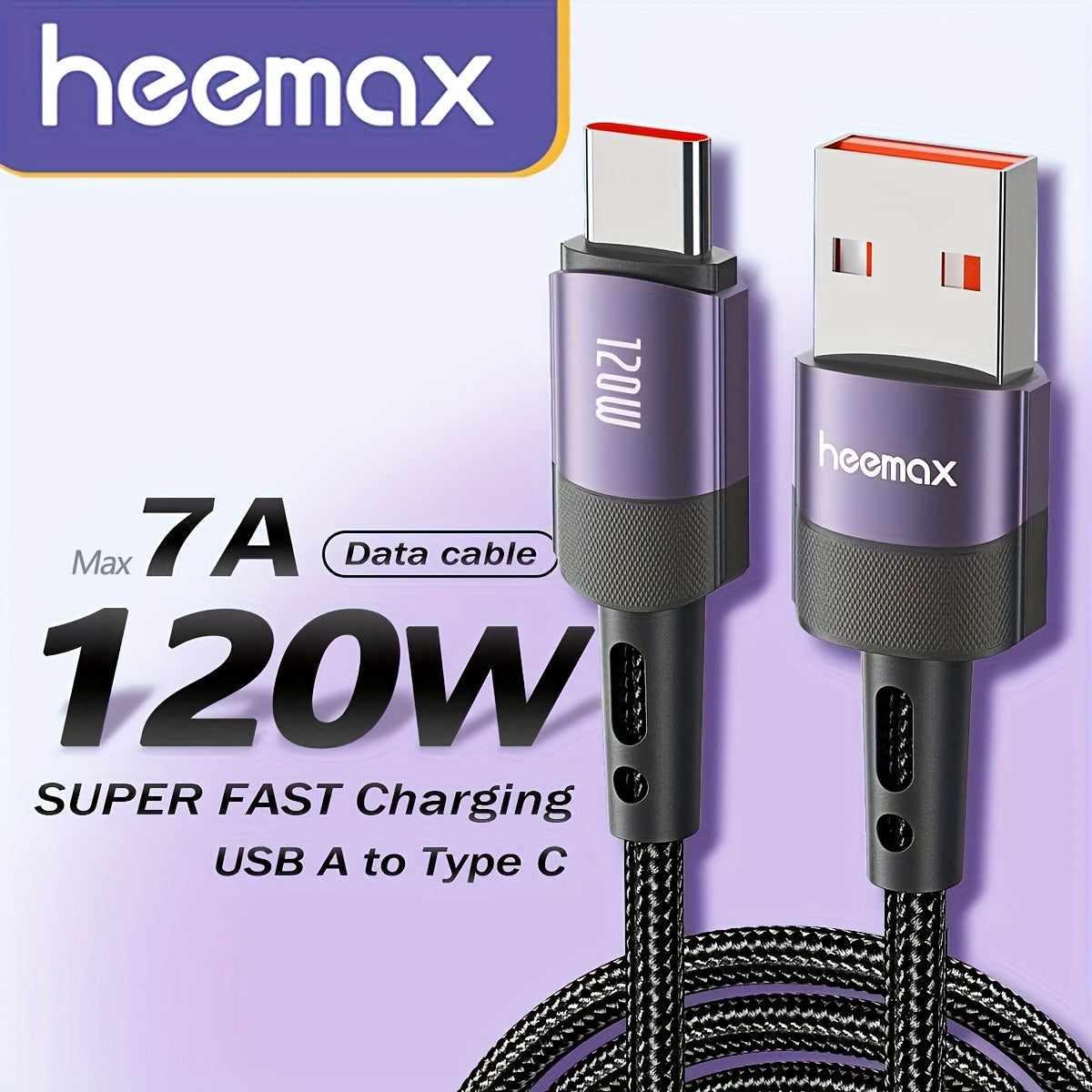 7A 120W Max Fast Charging Type C Cable, USB A to USB C Cable Fast Charging Cable, USB Cable Compatible with iPhone 15/15Plus/15 Pro/15 Pro Max, Fast Charging for Honor, Realme, OPPO, Oneplus, Xiaomi, Advance Fast Charging for