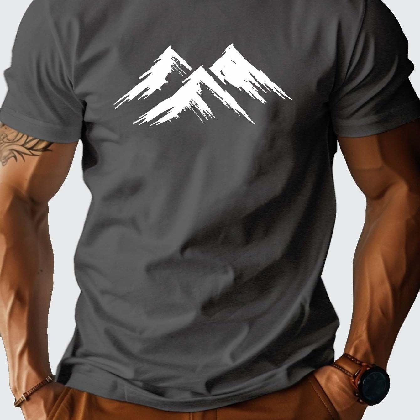 Men's Heavyweight 210gsm 100% Cotton T-Shirt - Navy Blue Crew Neck Tee, Relaxed Fit Everyday Casual Shirt for Gym, Office & Outings - Machine Washable, Weekend Attire, Graphic Print Tee, Comfortable Material, Short Sleeve Top
