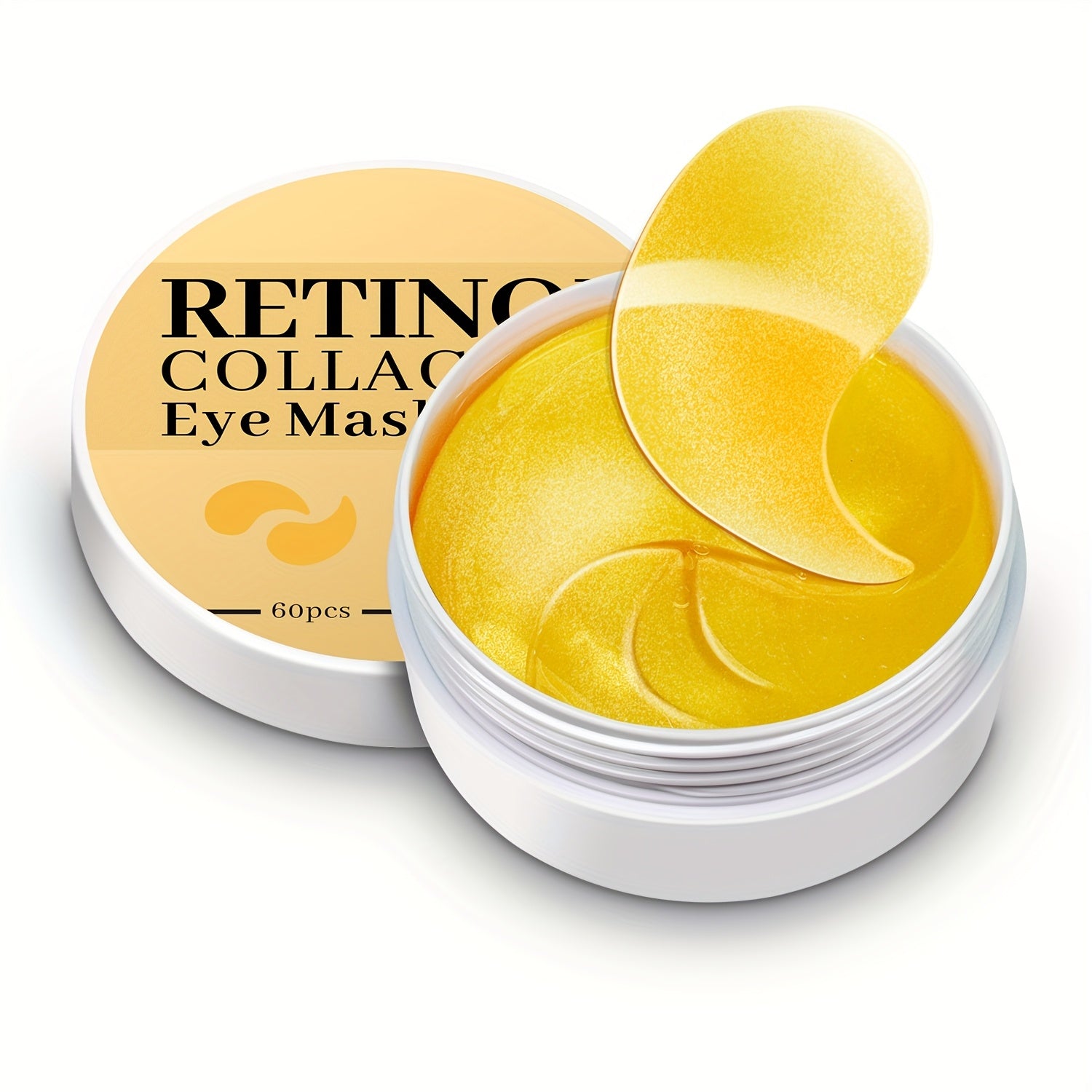 60pcs of Golden retinol and collagen eye masks. They can enhance the eye Light Beige, stretch and firm it, provide super moisturization to the eye Light Beige, and smooth fine lines. They are products all year round, suitable