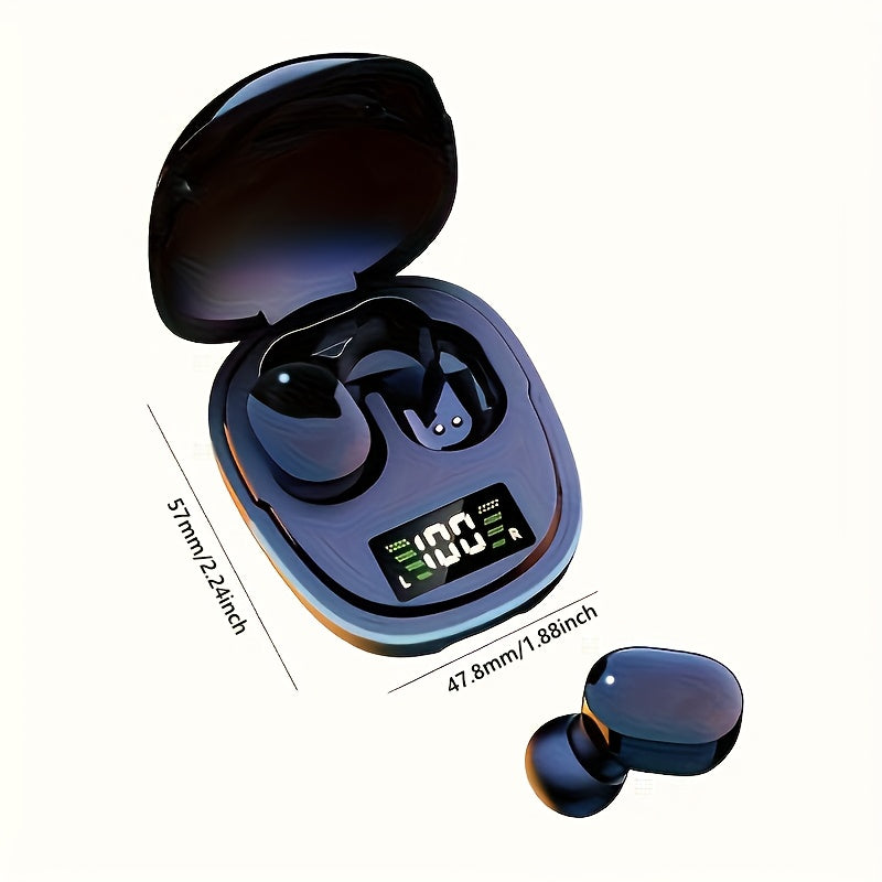 2024 Model Wireless Earbuds with LED Display, Touch Control, In-Ear TWS Design for Gaming & Sports, Compatible with iOS/Android - Sleek Metallic Charging Case Included, Earbuds Wireless