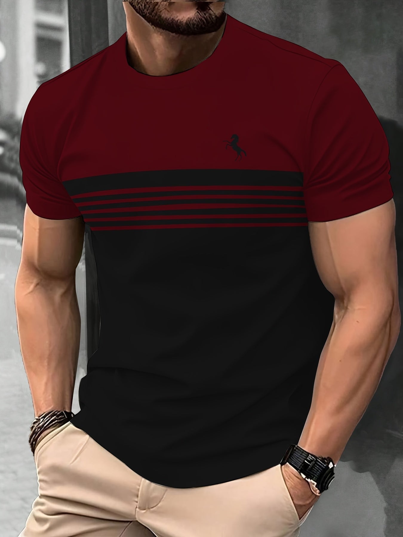Men'S Maroon & Black Graphic T-Shirt - Bold "to Success" Print, Comfort Stretch Fabric, Machine Washable, Round Neck Short Sleeve Tee for Summer Casual Wear, Ideal Gift for Men, Comfortable Fit Shirt | Round Neck Tshirt | Dur